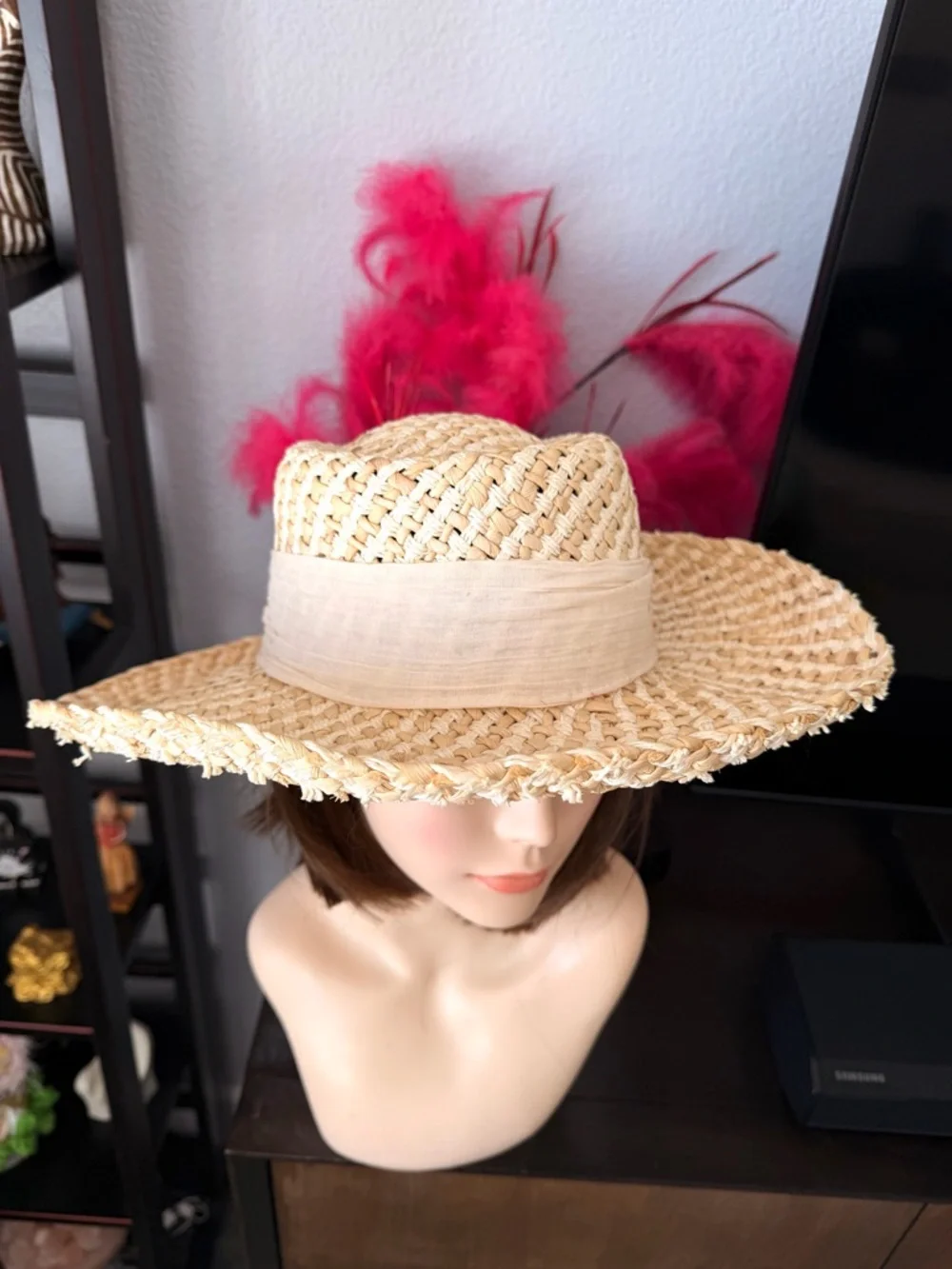 Straw Wide-Brim Sun Hat - Natural